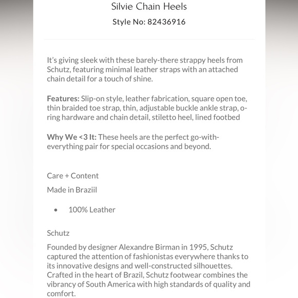 SCHUTZ for Free People ‘Silvie Chain’ Heel - Picture 8 of 8